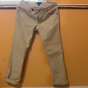 High waisted white Banana Republic corduroy pants